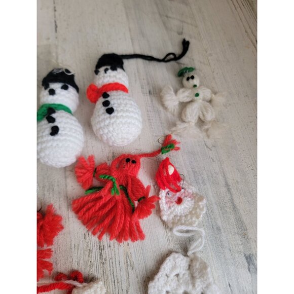 Crochet straw doll snowman snowflake skates ice skate ornament xmas - Picture 4 of 6